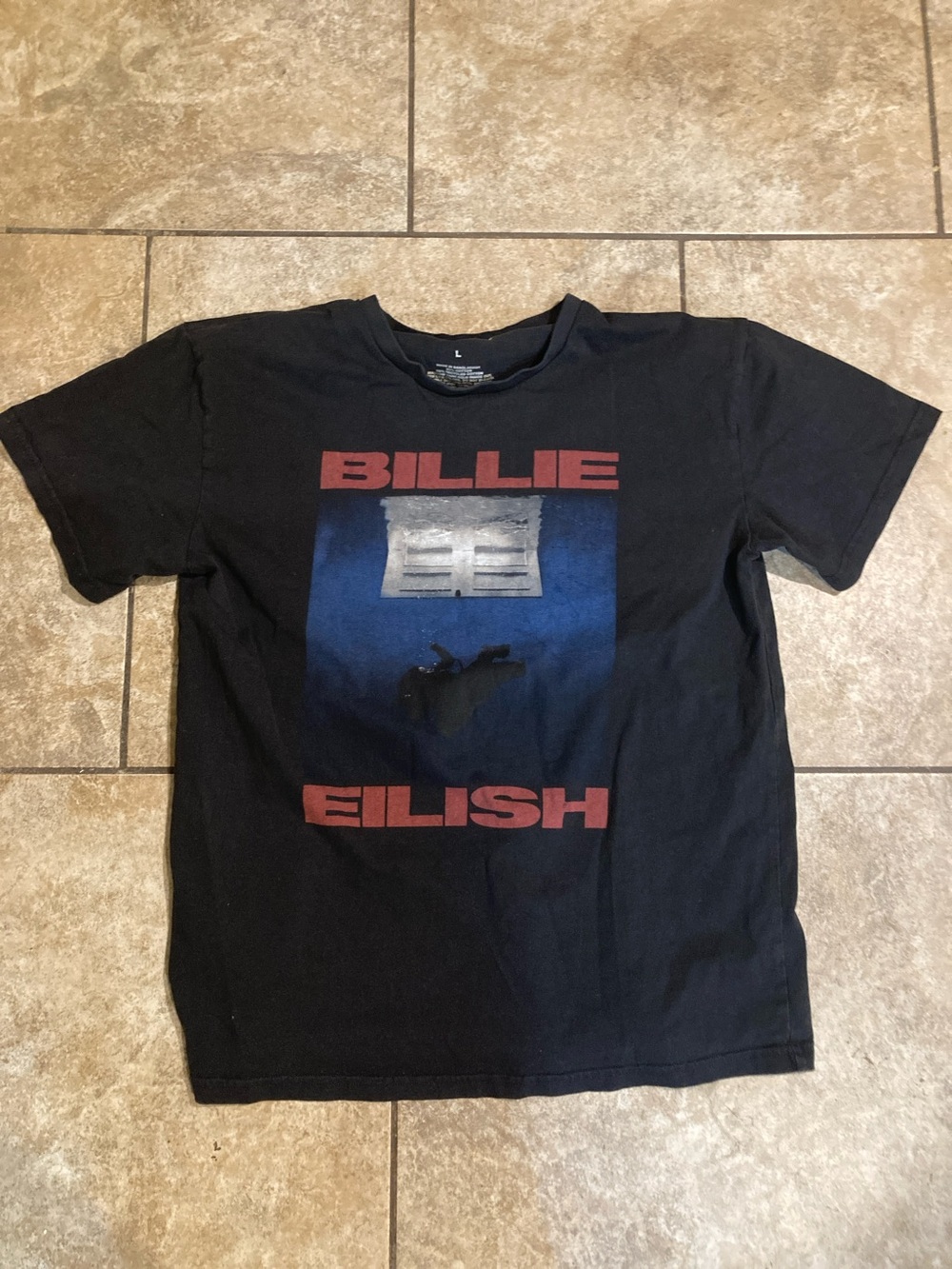 Shirt with Red and Blue Graphic